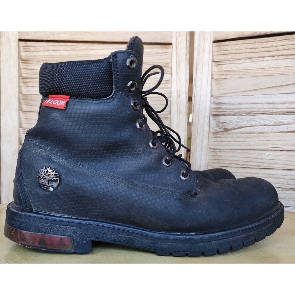 Timberland Sz 12 Black Helcor Leather 6-Inch Premium Work Boots Utility A2959